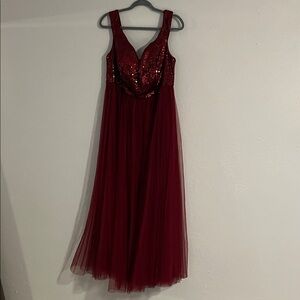 Ever Pretty Elegant Burgundy Sequin Dress